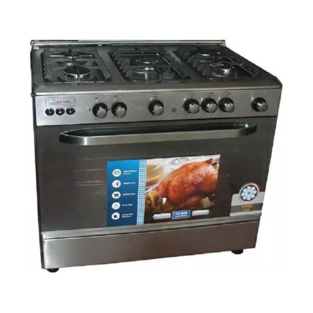 Κουζίνα INOX  αερίου 90X60 (ROYAL) Din-gas 9915 SF